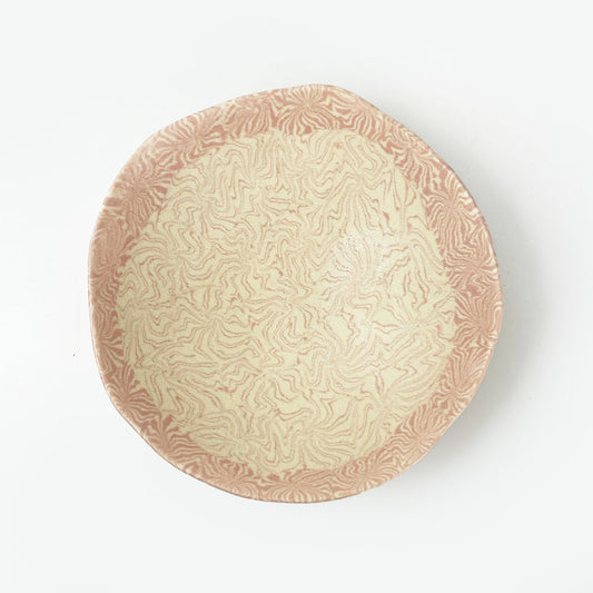 Small Footed Dish Nerikomi Kaede Pink (4"D) image 1