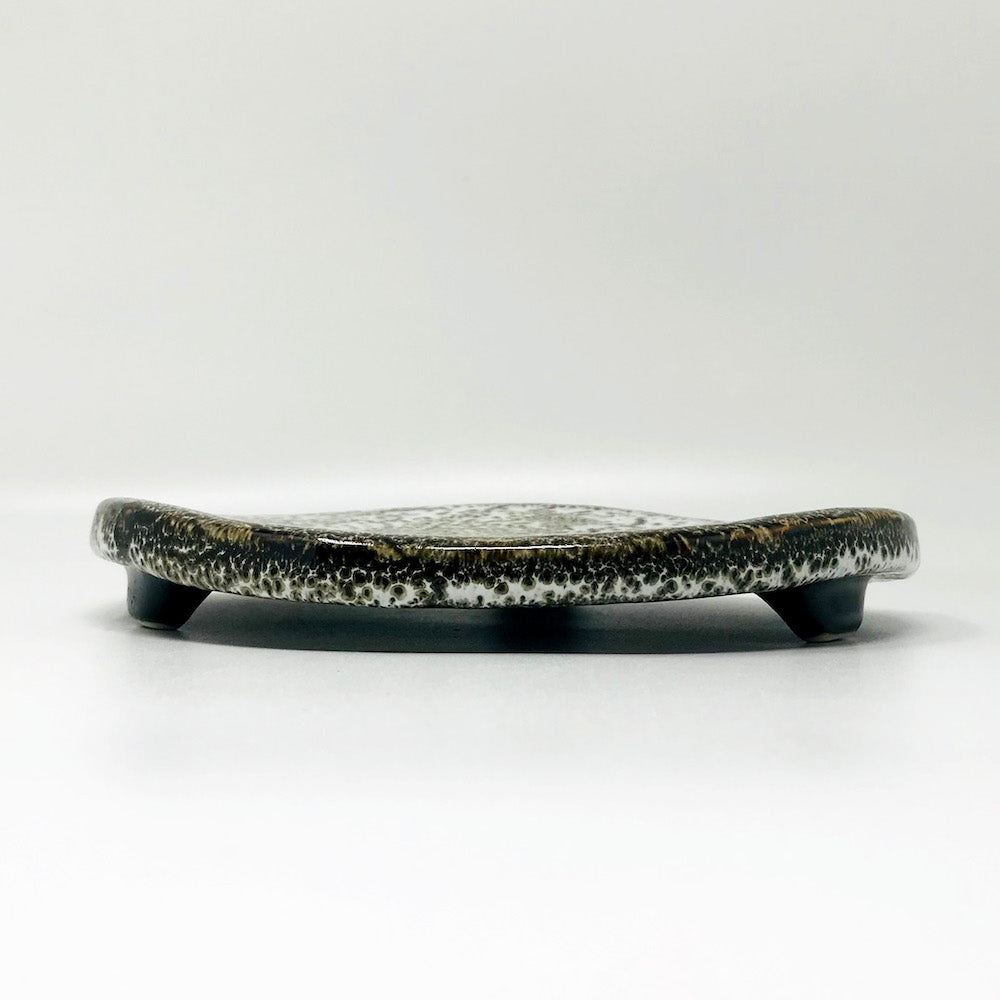 Footed Plate Zensai Karatsu-yu 唐津釉三ツ足前菜 (7.25"D) image 4