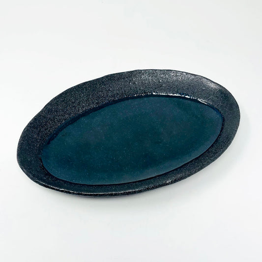 Oval Plate Blue Moon (9"D) image 1
