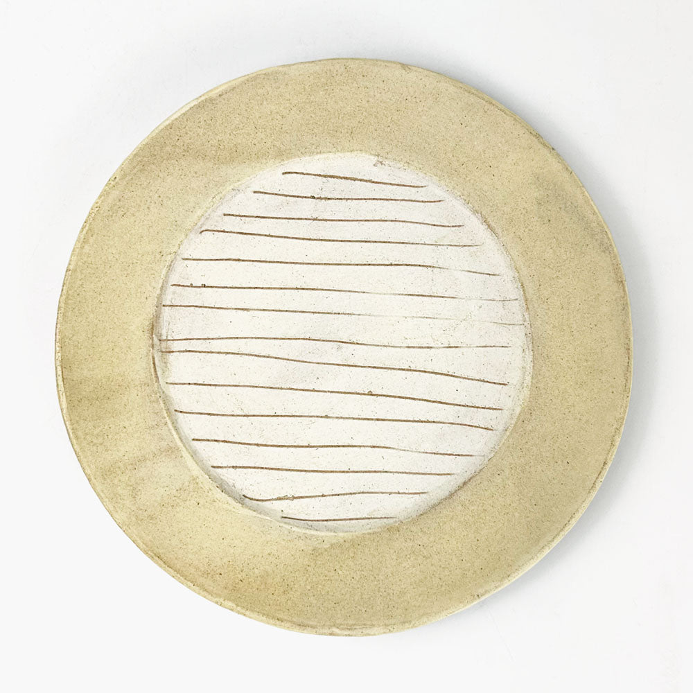 Rim Plate Stripe Cream (8"D) by rutawa rawajifu image 0