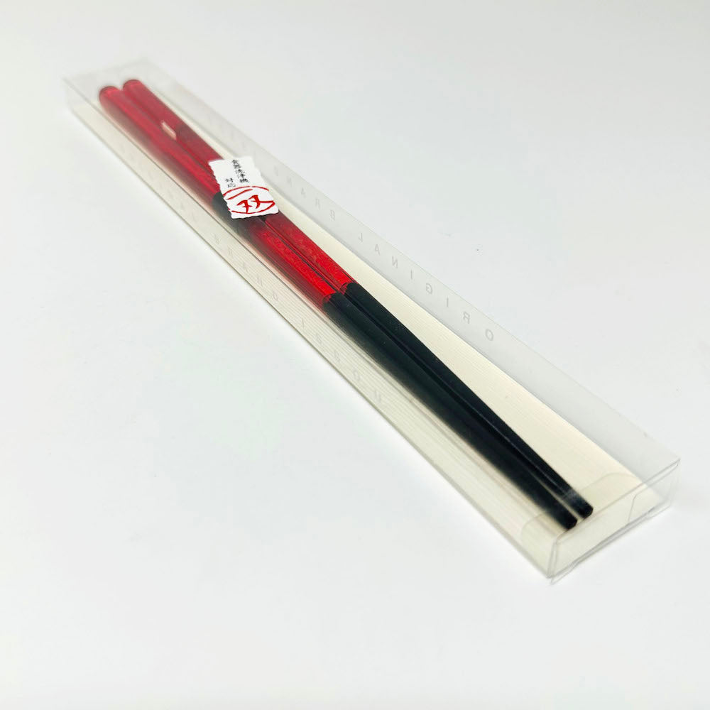 Wakasa-nuri Chopsticks Hana Kiriko Red (9"L) image 3