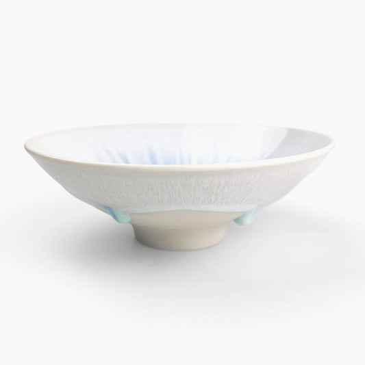 Bowl White Blue by Minoru Fukushima (5 3/4"D)