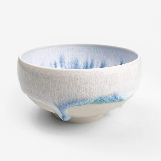 Bowl White Blue by Minoru Fukushima (4"D)