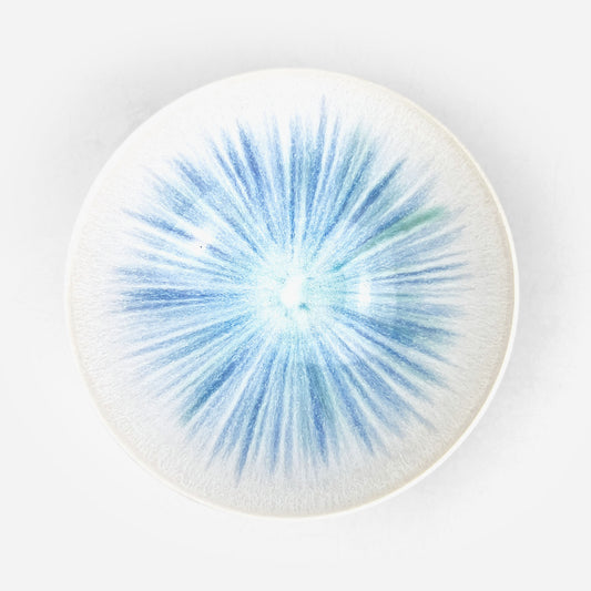 Bowl White/Blue by Minoru Fukushima (5.5"D)