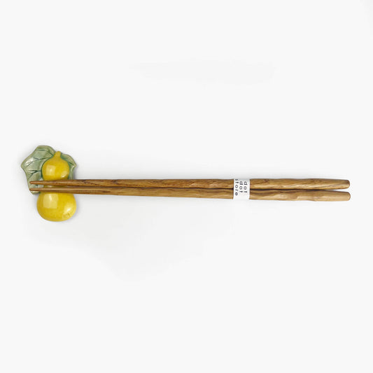 Chopstick Rest Hyotan Yellow by Mukoda (2.25")