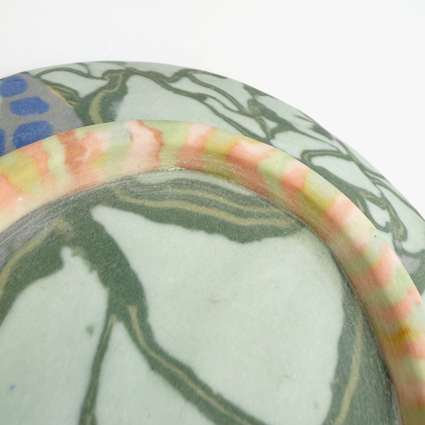 Nerikomi Plate Green by Chizuru Ono (5.5")