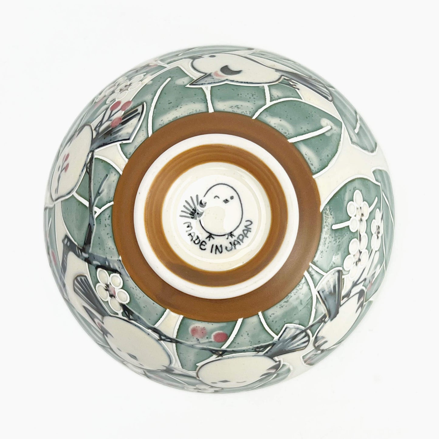 Rice Bowl Shima-enaga Bird Green (5"D)
