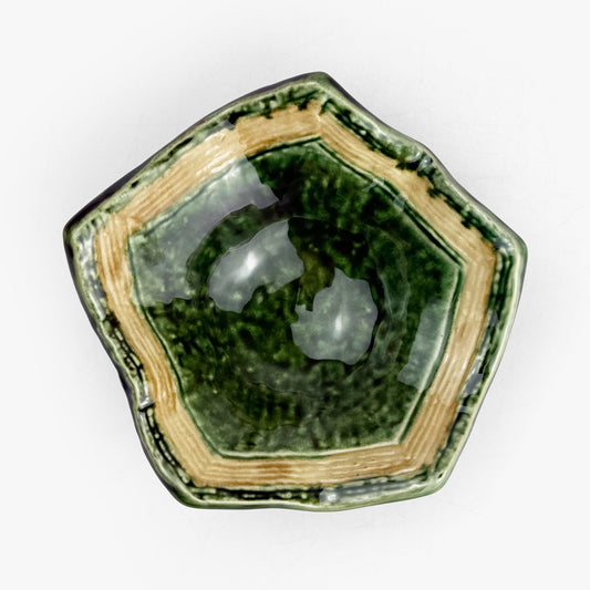 Shallow Bowl Oribe Gokaku (5.75"D)