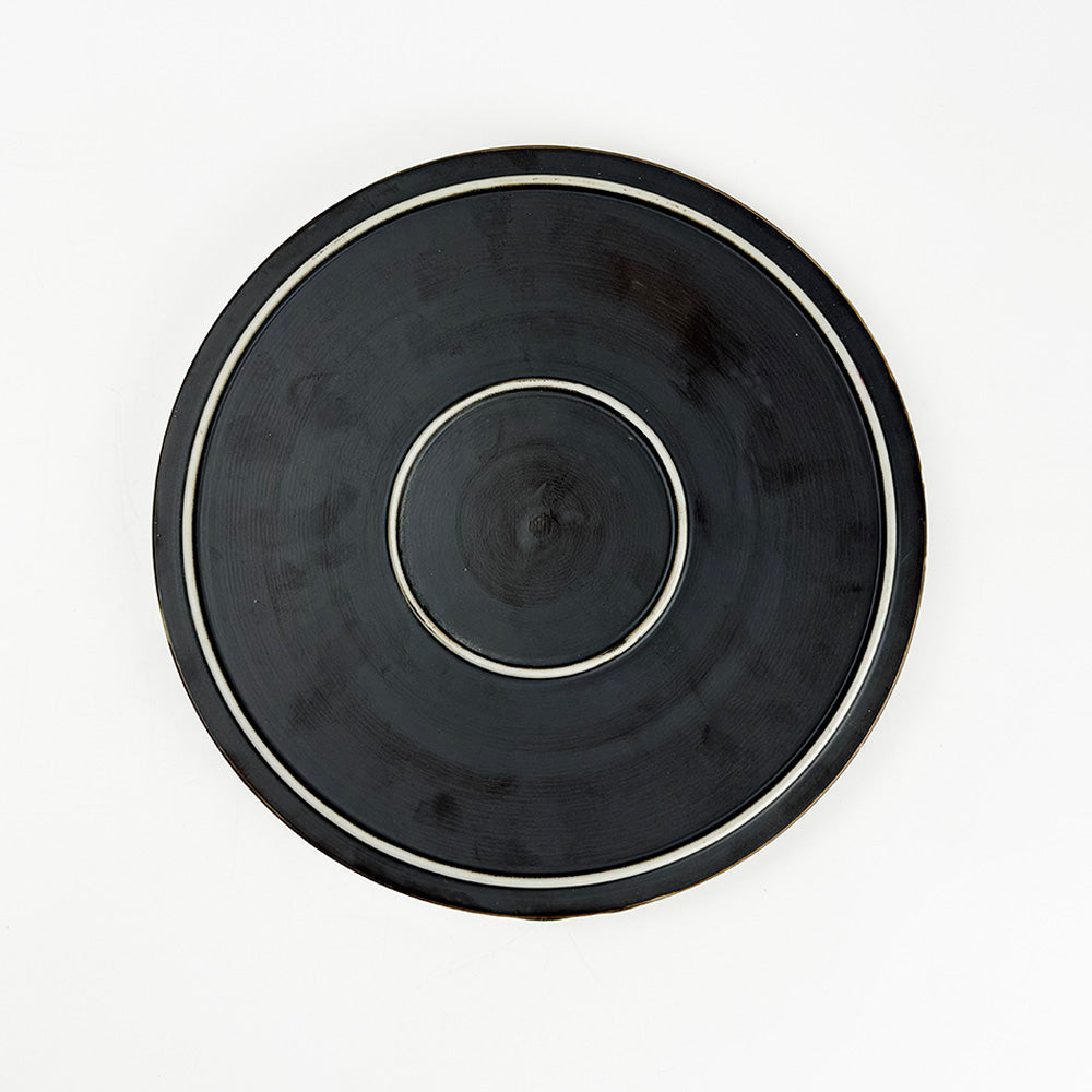 Plate Kukurite Shiroyuzu Tenmoku Karatsu (8.25"D)