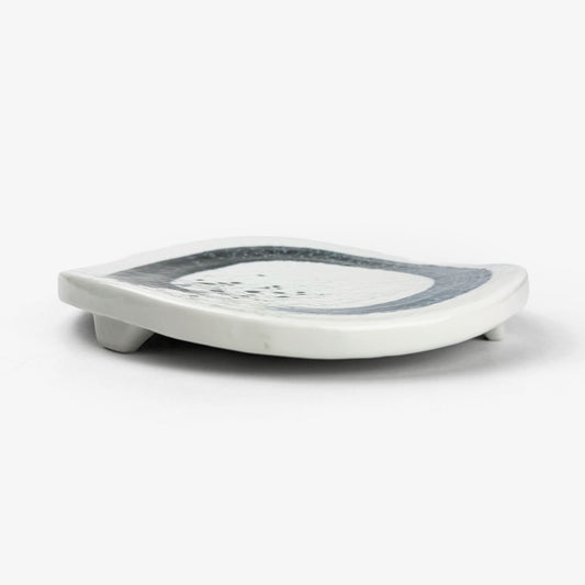 Footed Plate Gosu Arabake (7.25"D)
