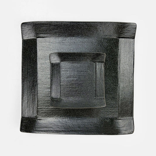 SQ. Plate Koyori Shikkoku Small (3"D)