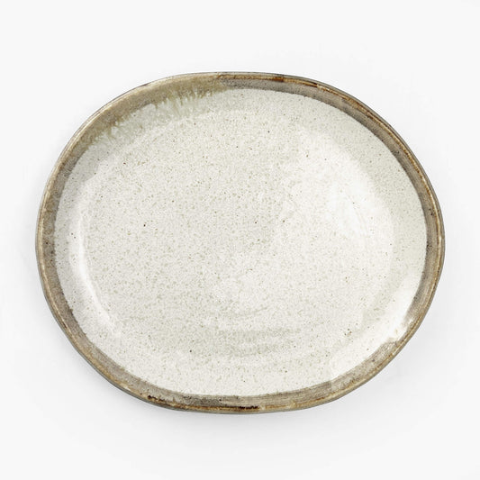 Oval Plate Shirokaratsu Large (10.5"x9")