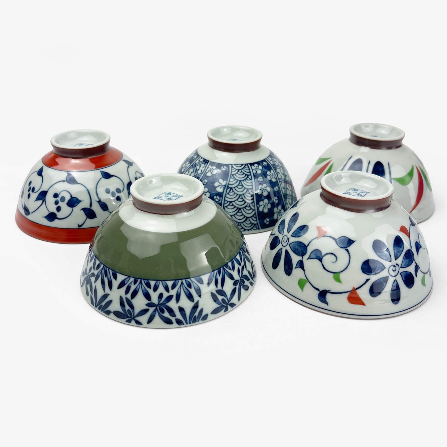 Arita Rice Bowl set/5 Somenishiki (4.5"D)