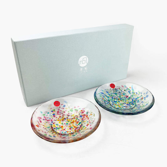Tsugaru Vidro Glass Pair Dish Sakura (4"D)