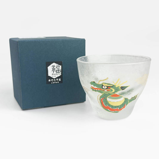 Glass Sake Cup Eto - Dragon (2.5oz)