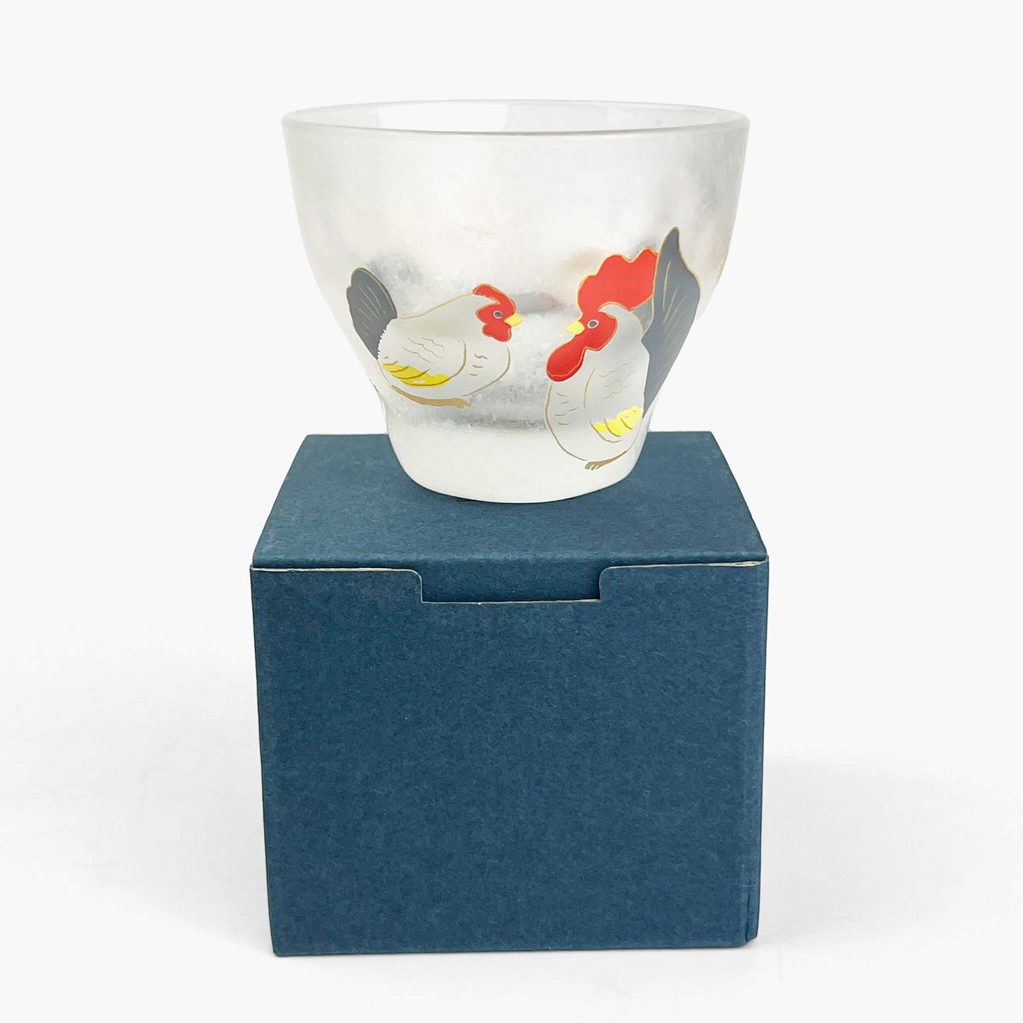 Glass Sake Cup Eto - Rooster (2.5oz)