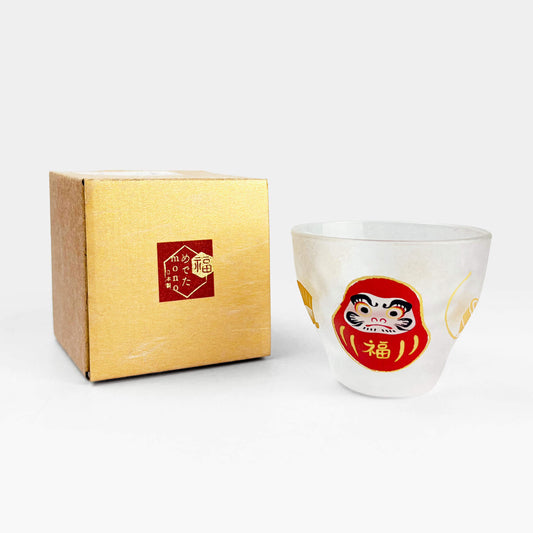 Glass Sake Cup Daruma (2.5oz)