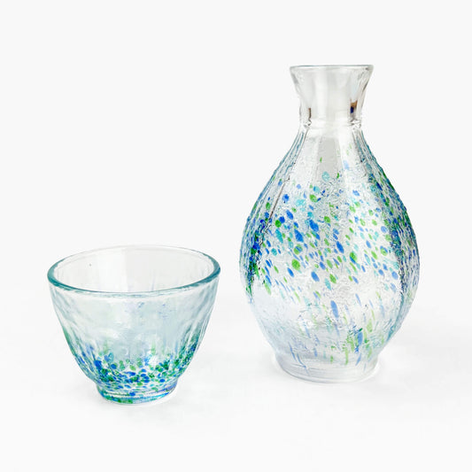 Glass Sake Bottle Hanatsuzuri (5.5oz/4.75"H)