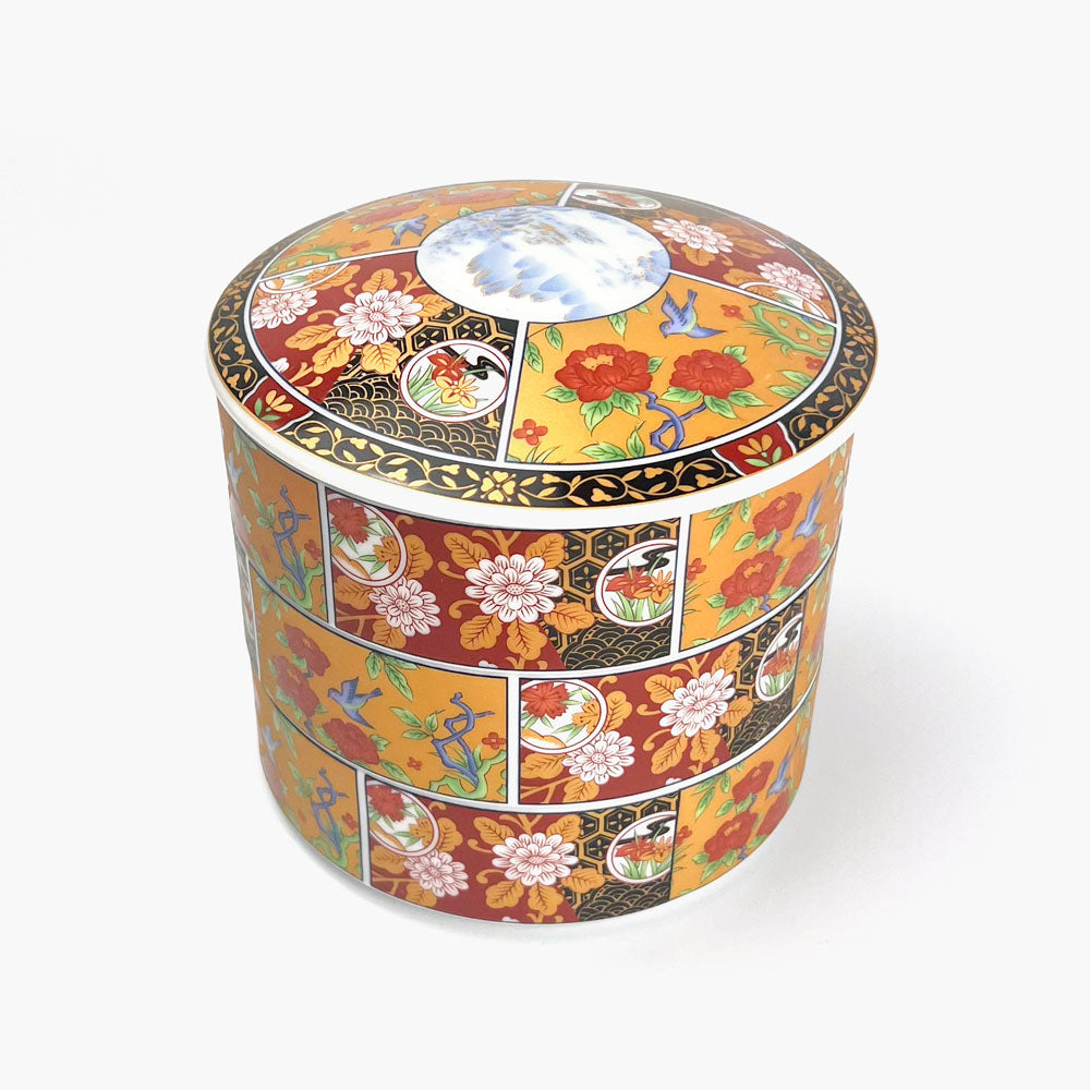 Mino-yaki Jubako 3-Tiered Box (5.5"D x 5.25"H) image 8