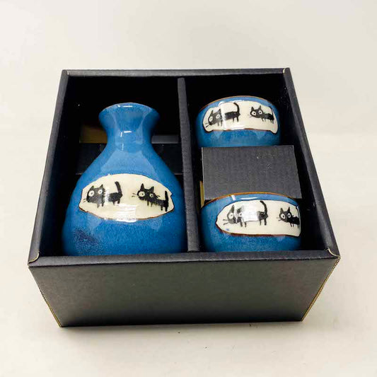 Sake Set 1:2 Cat/Blue image 1