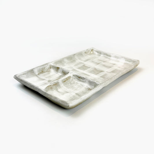 Seto-yaki 3 Divided Dish Unofu (9.25" x 5.5") image 1