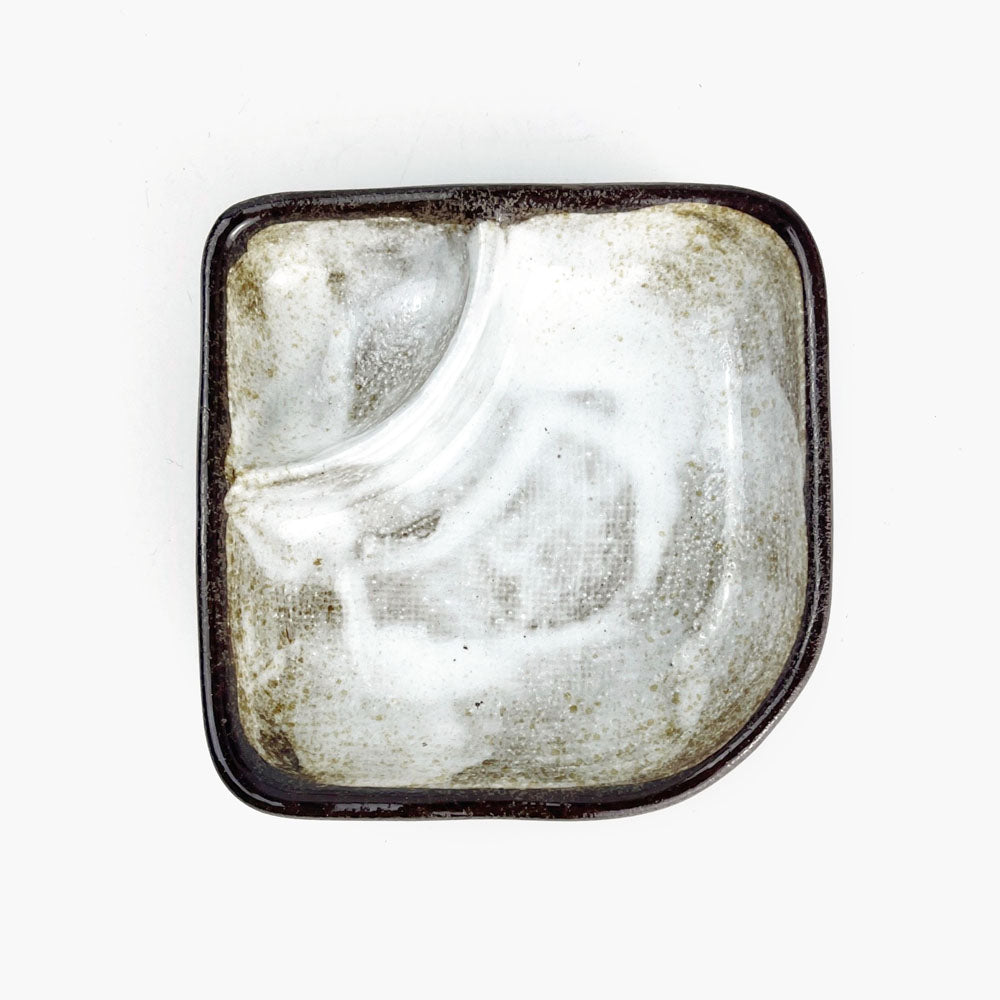 Seto-yaki Divided Dish Bizen Shino (4.5"x4.5") image 5