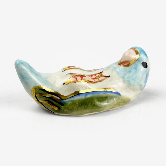 Chopstick Rest Blue and White Lovebird by Nae Komatsuka