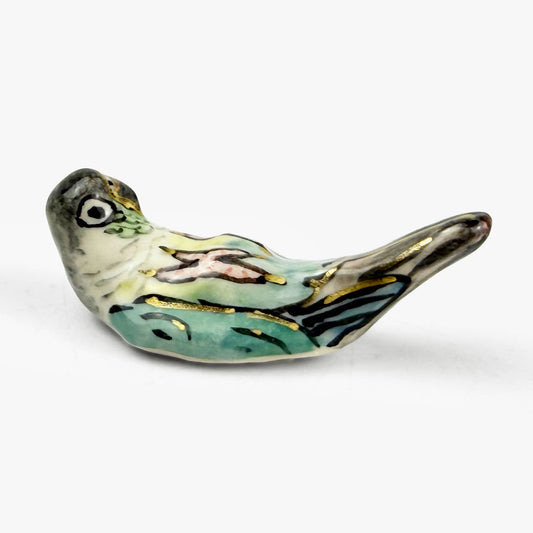 Chopstick Rest Blue and Yellow Lovebird by Nae Komatsuka