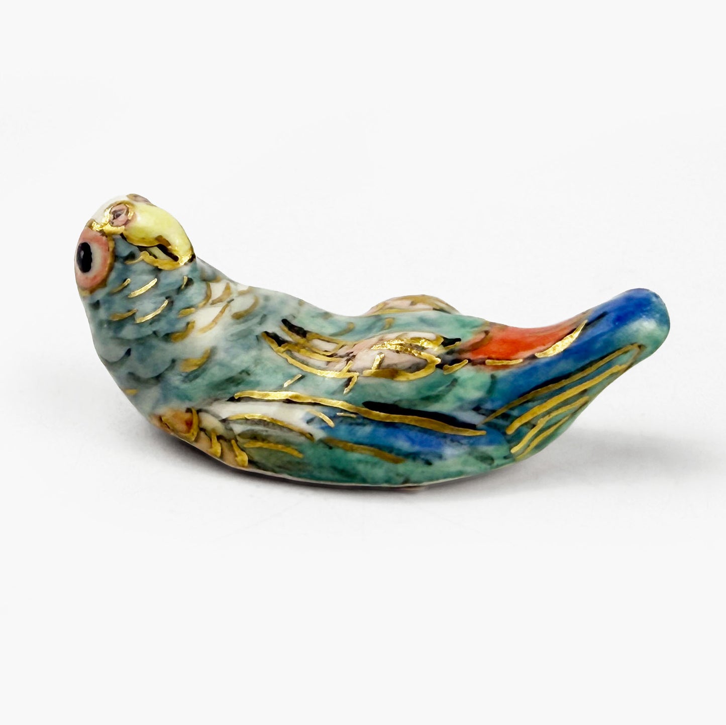 Chopstick Rest Yellow, Green and Red Lovebird by Nae Komatsuka