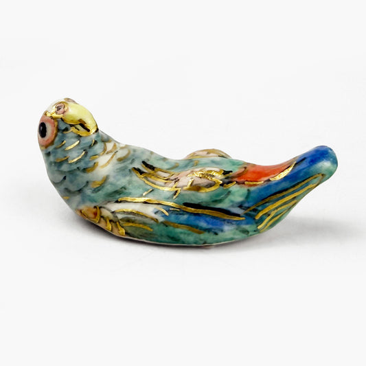 Chopstick Rest Yellow, Green and Red Lovebird by Nae Komatsuka