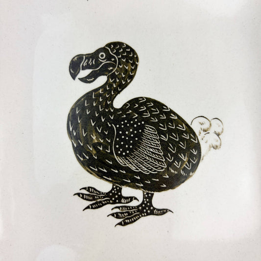 Sq. Plate Dodo Bird (6.5"D) by Takunobu Sawada