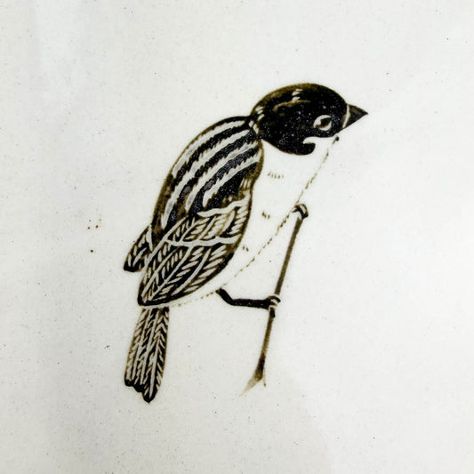 Sq. Plate Sparrow (6.5"D) by Takunobu Sawada