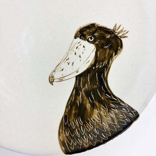 Round Plate Shoebill (7.75"D) by Takunobu Sawada