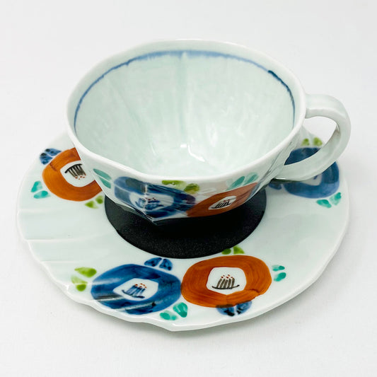 Tsubaki Coffee Cup & Saucer (7 fl.oz) by Bunga Yamamoto/ Houju gama