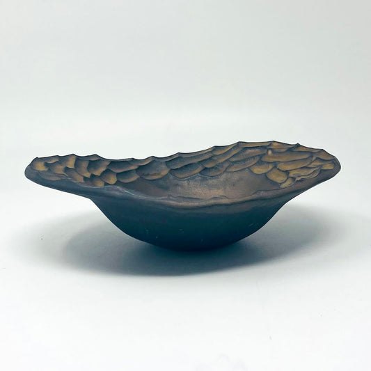 Oval Bowl Bronze (8.25"x6.5") by Bunga Yamamoto/ Hoju-gama
