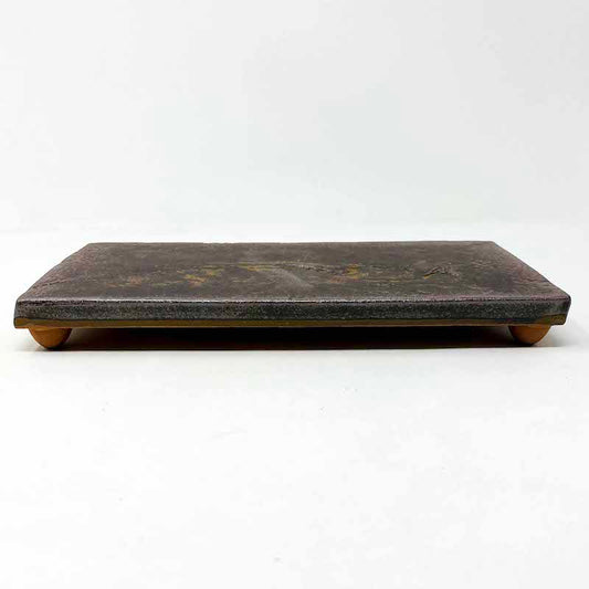 Footed Rec. Plate Dark Brown (10"x5") image 1
