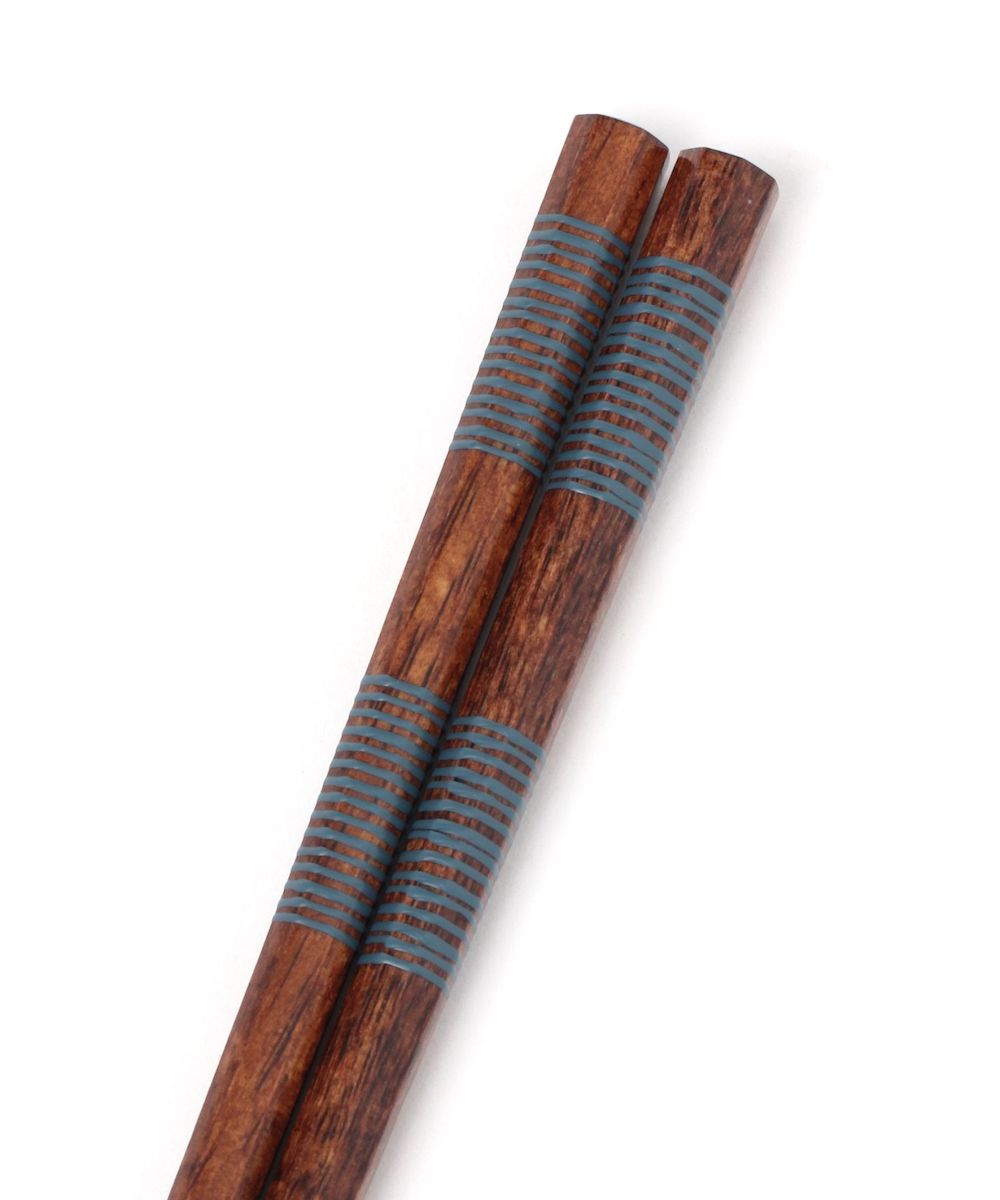 Chopsticks Octagon Striped Wood - Blue (9"L) image 3