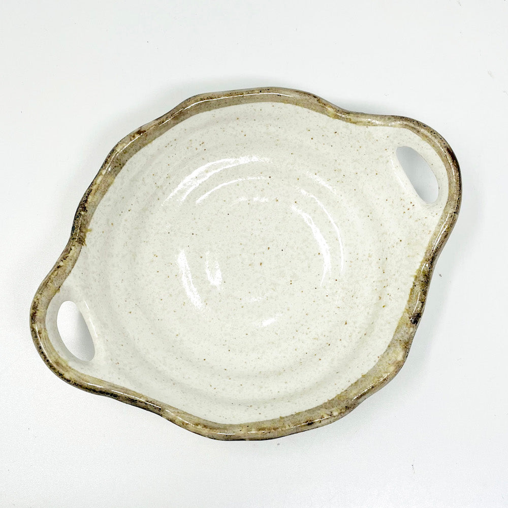 Small Bowl Shiro Karatsu w/ handles (7.25"D) image 5