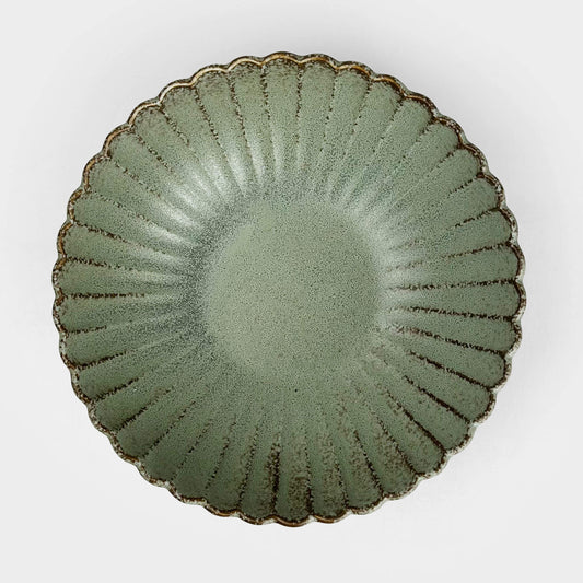 Bowl Green Kiku (6.75"D)