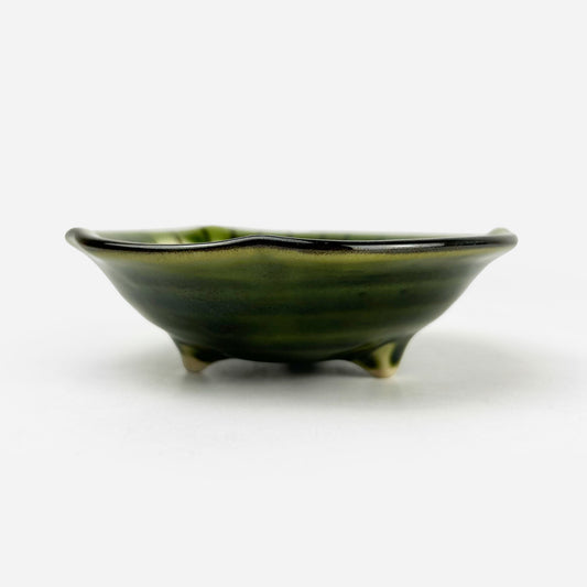 Footed Kozuke Dish Oribe (4.25"D)