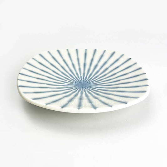 Blue and White Stripe Medium SQ. Plate (7.25"D) image 1