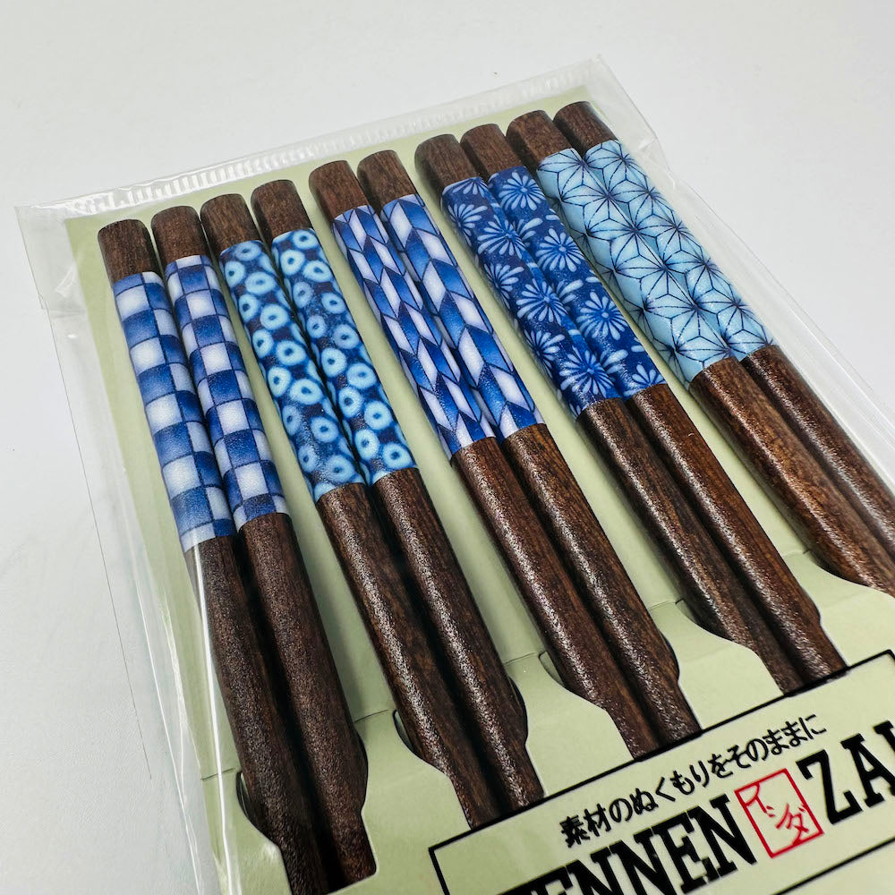 Wakasa-nuri Chopsticks Set of 5 Ai no Sono (9"L) image 3