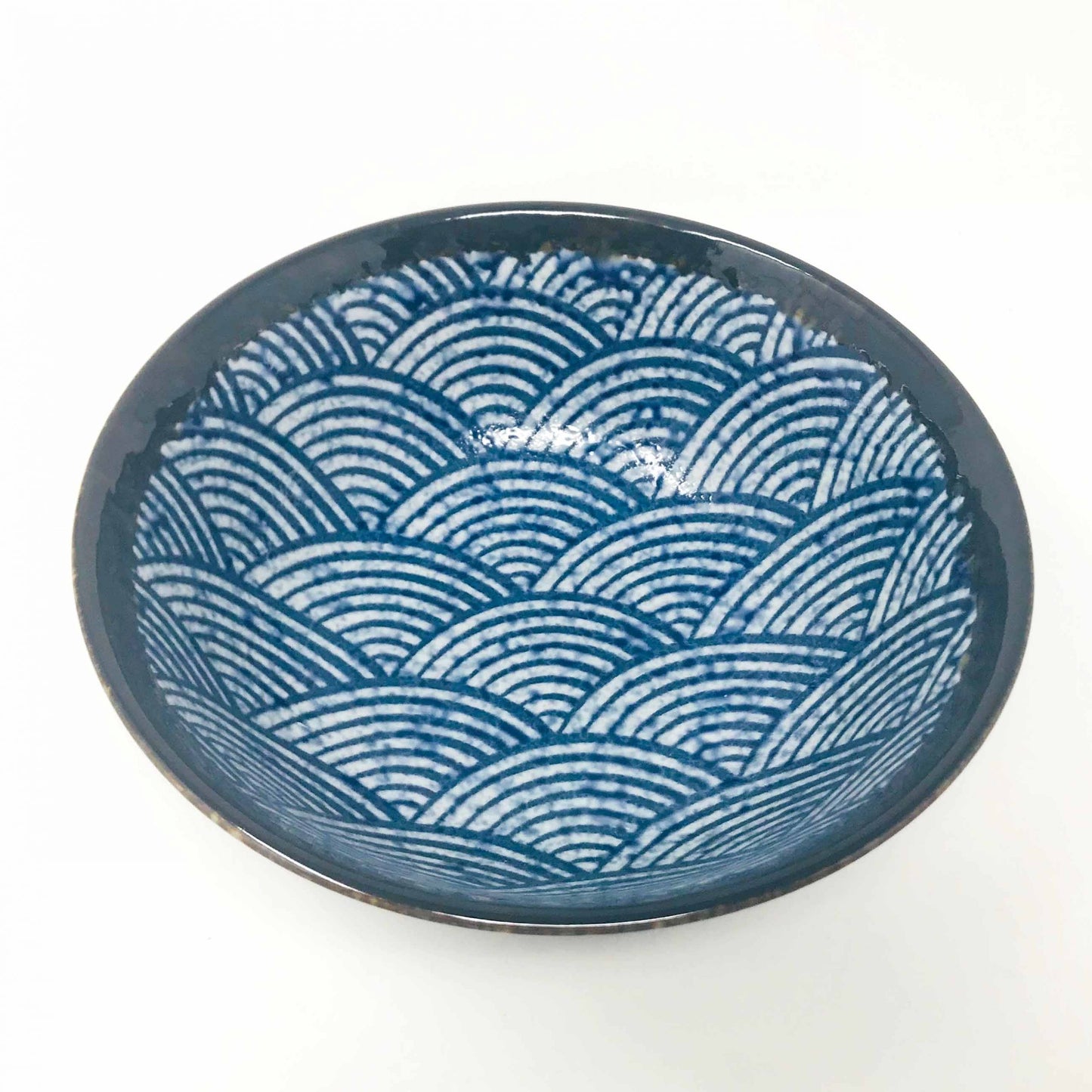 Navy Blue Seigaiha Ramen Bowl (8.25″D) image 2