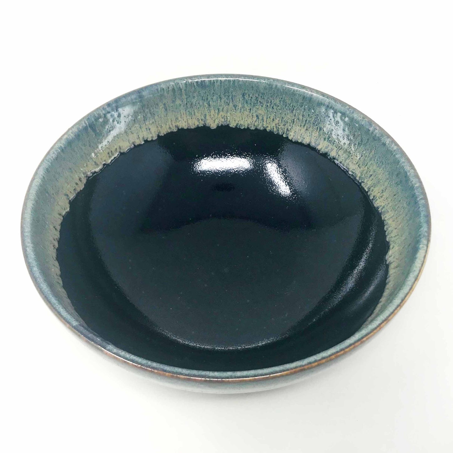 Tenmoku Shironagashi Shallow Bowl (8.5"D) image 3