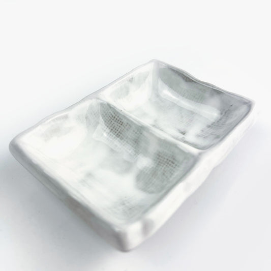 Seto-yaki 2 Divided Dish Unofu (3.5" x 2.5") image 1