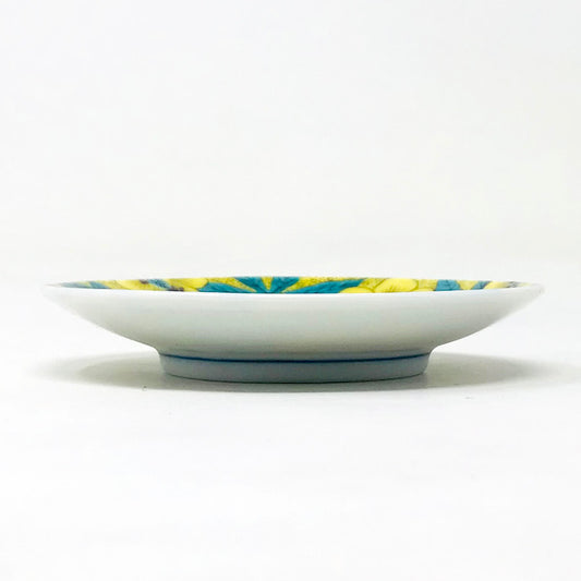 Kutani Dish Flower 葵 (3.75"D) image 1