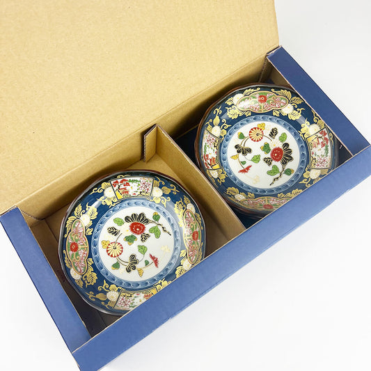 Arita Koimari Kinsai Gold Blue Dish Set of 5 image 9