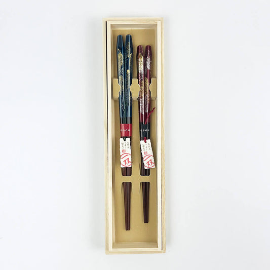 Wakasa-nuri Pair Chopsticks Set Hanabi (9" and 8.25") image 1