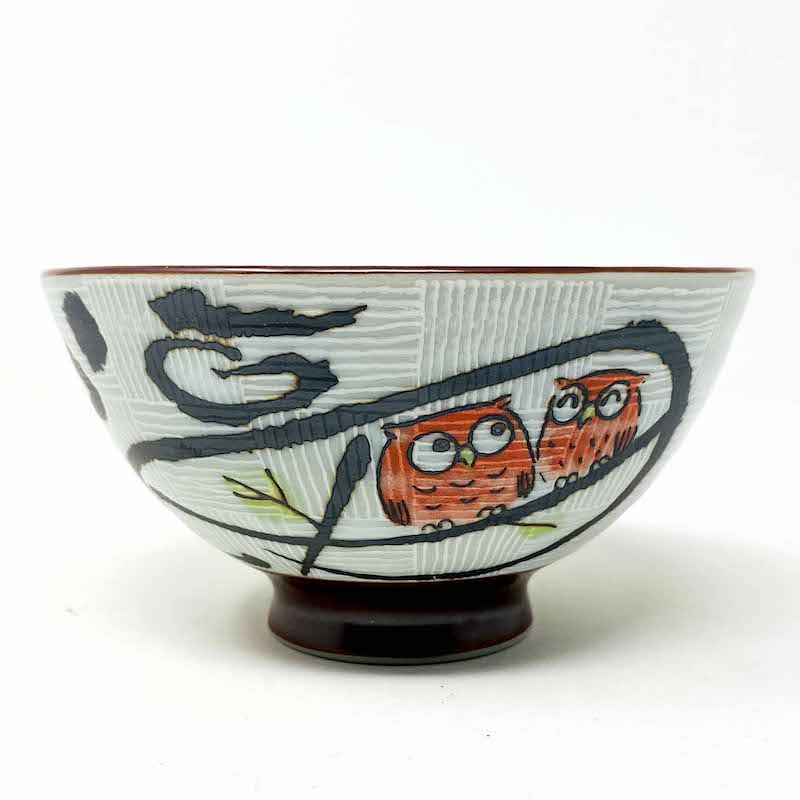 Owl Pink Rice Bowl (4.5″D) image 0