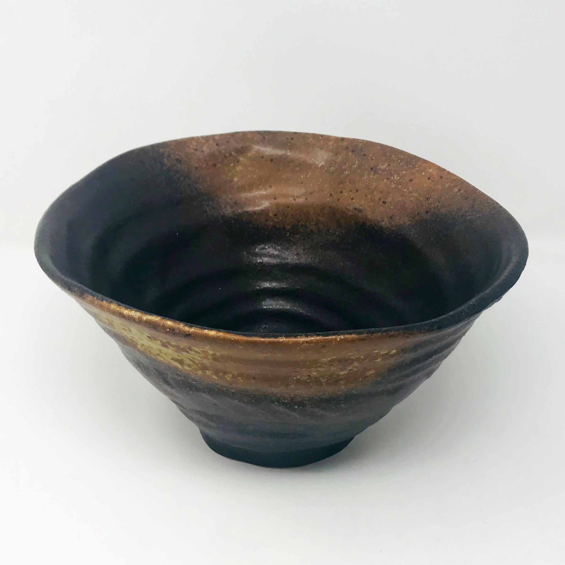 Bowl Dark Brown Bizen (8.5") image 0